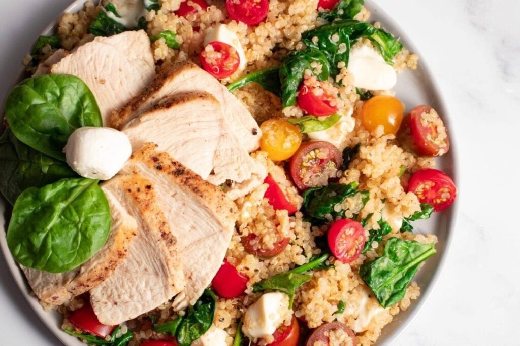 Chicken Caprese Quinoa Bowls