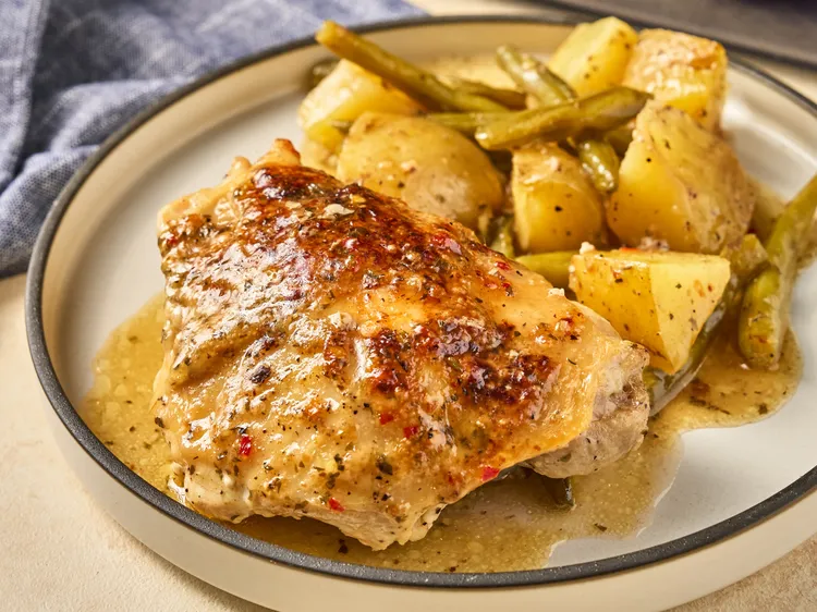 Garlic Parmesan Chicken and Green Beans