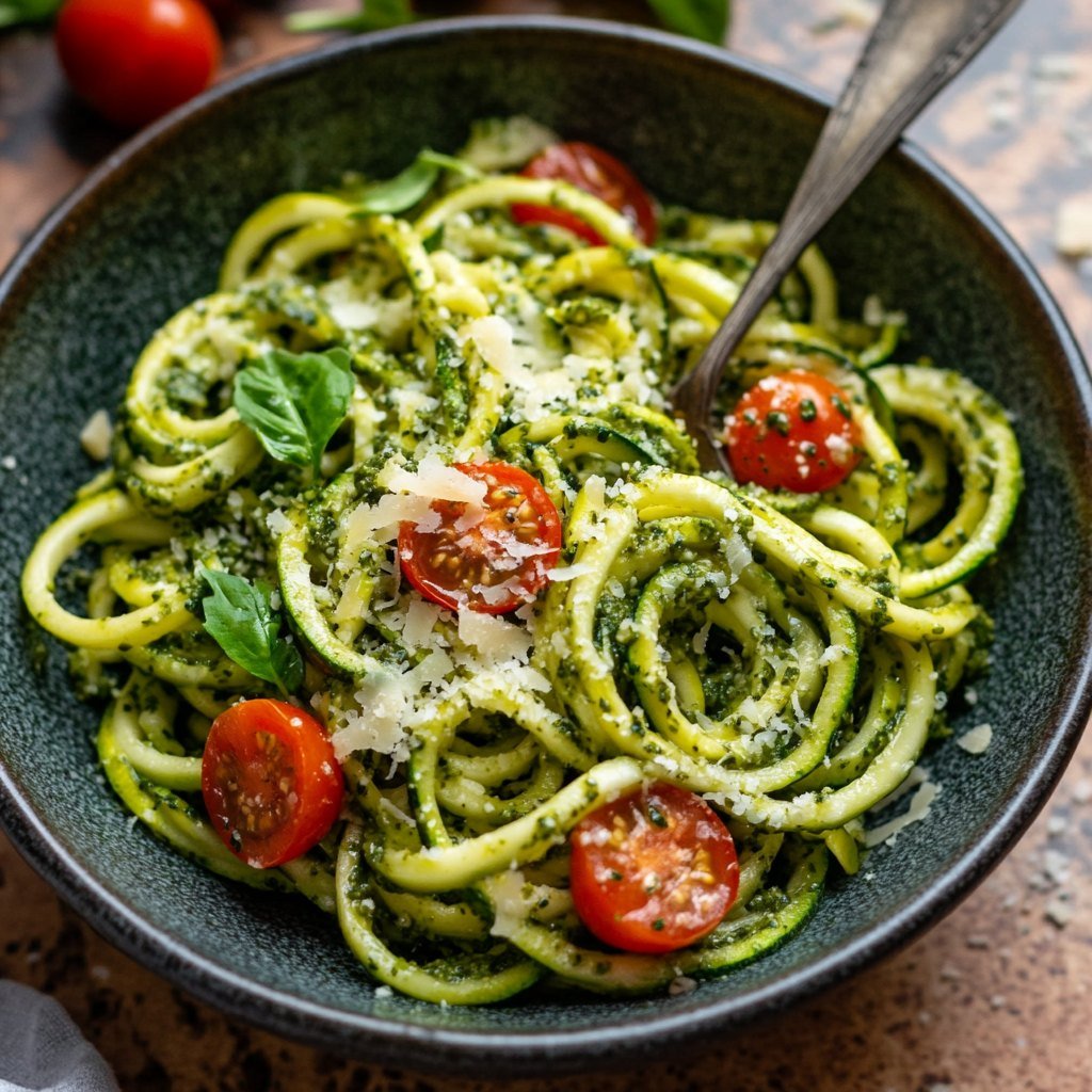 Chicken Pesto Zucchini Skillet