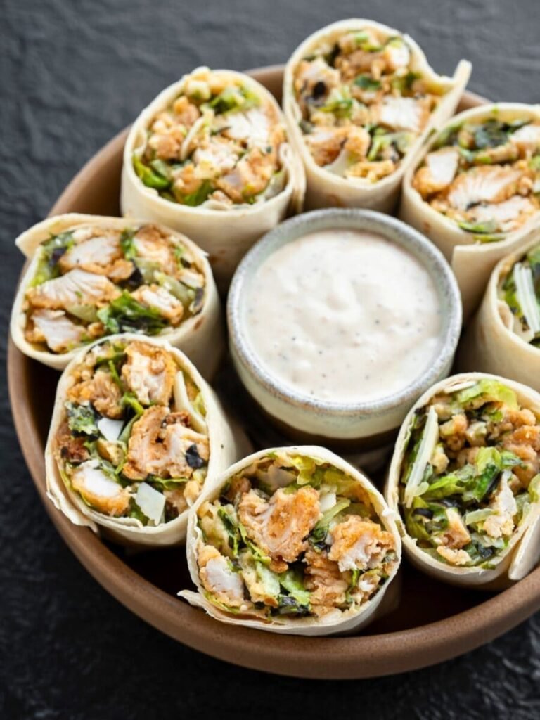 High Protein Chicken Caesar Wraps